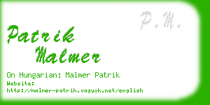 patrik malmer business card